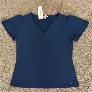 Calvin Klein Blue/Teal Short Sleeve Top